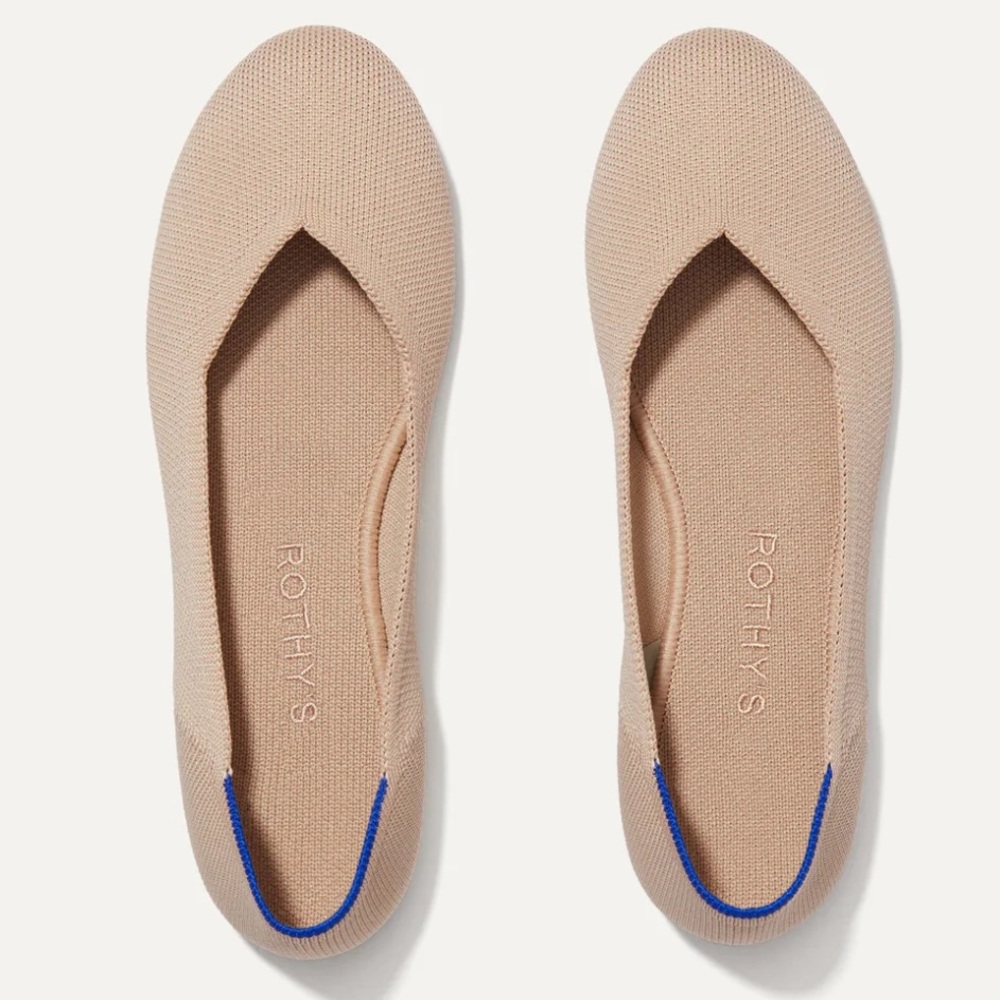 Rothy’s The Flat washable woven knit ballet flats in Ecru
